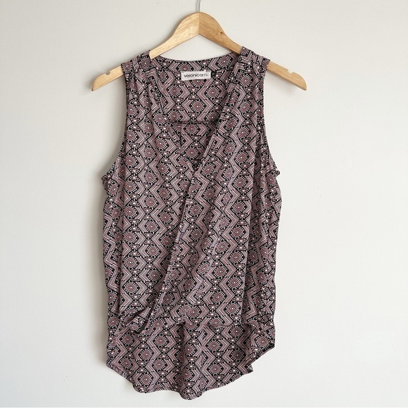 Veronica M Surplice Printed Sleeveless Blouse Top - Size Small - Picture 1 of 6